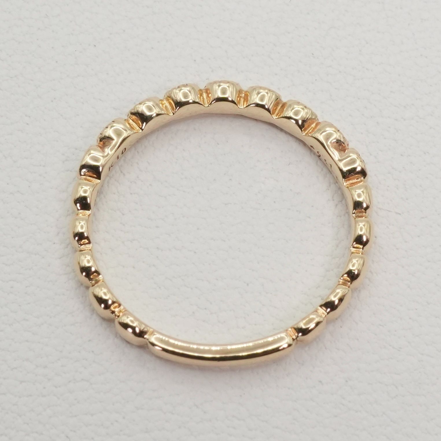 agete k10 フリルリング agete アガット ダイヤモンド ハーフエタニティリング フリル K10 8号