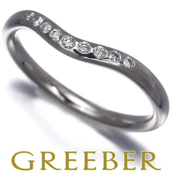 ティファニー リング ダイヤ ダイヤモンド カーブドバンド 9 P 9.5号 Pt 950 182356