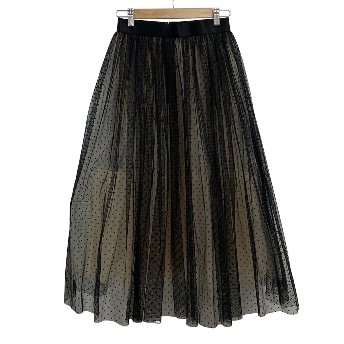 Loulou Willoughby ルルウィルビー ロングスカート サイズ1 S レディース - 黒×アイボリー レース|ドット柄