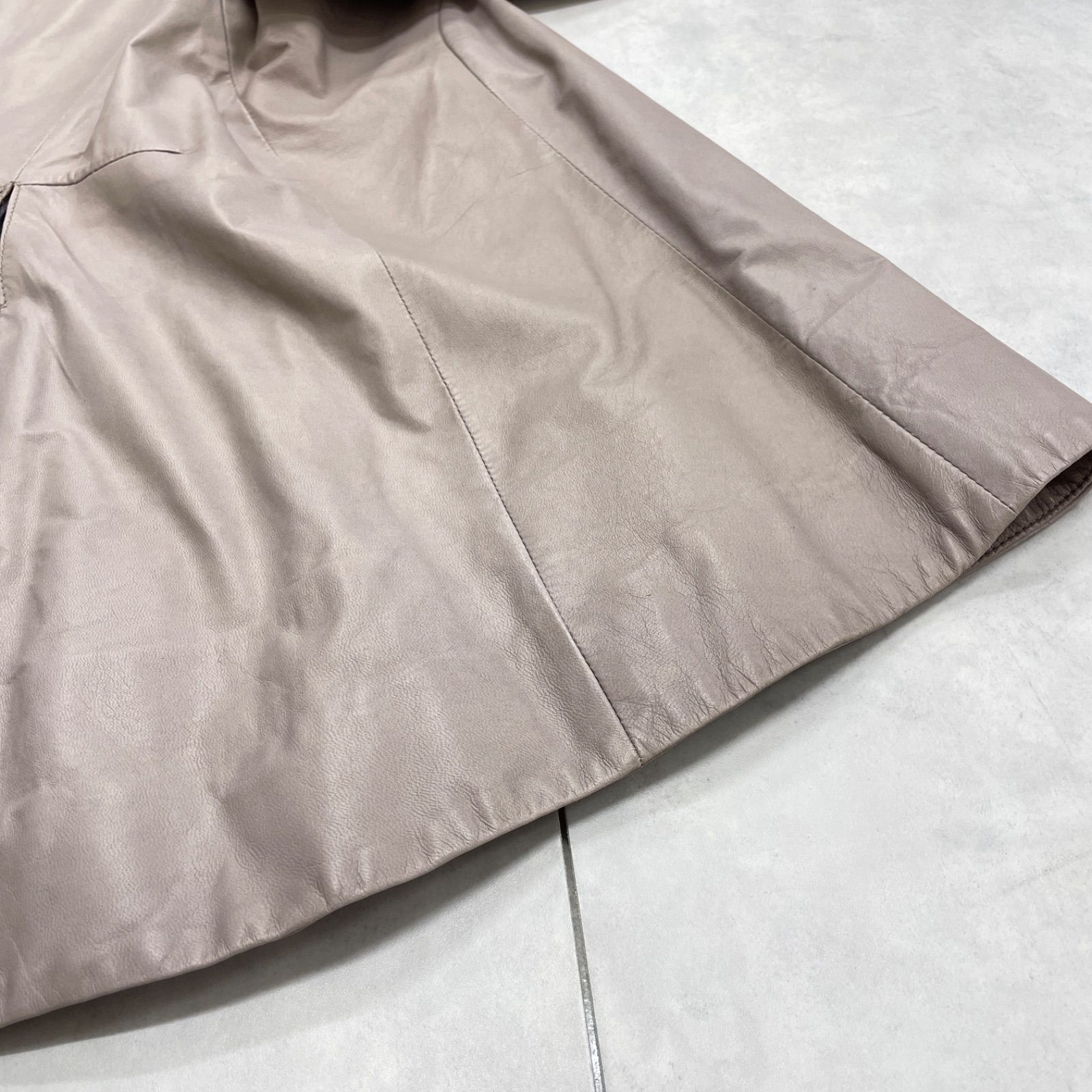 MARNI マルニ レザージャケット ノーカラー ペプラム 羊革 ラムレザー