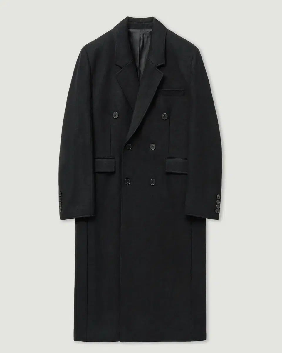 48 エルムード グレーホエール ダブル コート ブラック