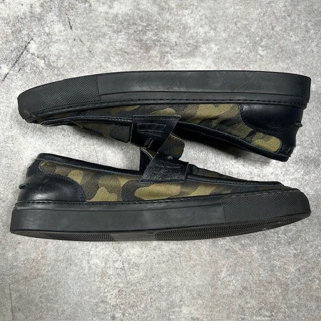  SANDERS サンダース カモ柄 迷彩 ローファー 靴 メンズ シューズ イタリア製 41 ローファー ブーツ 革靴