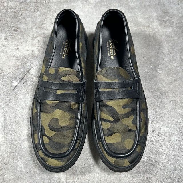 SANDERS サンダース カモ柄 迷彩 ローファー 靴 メンズ シューズ イタリア製 41