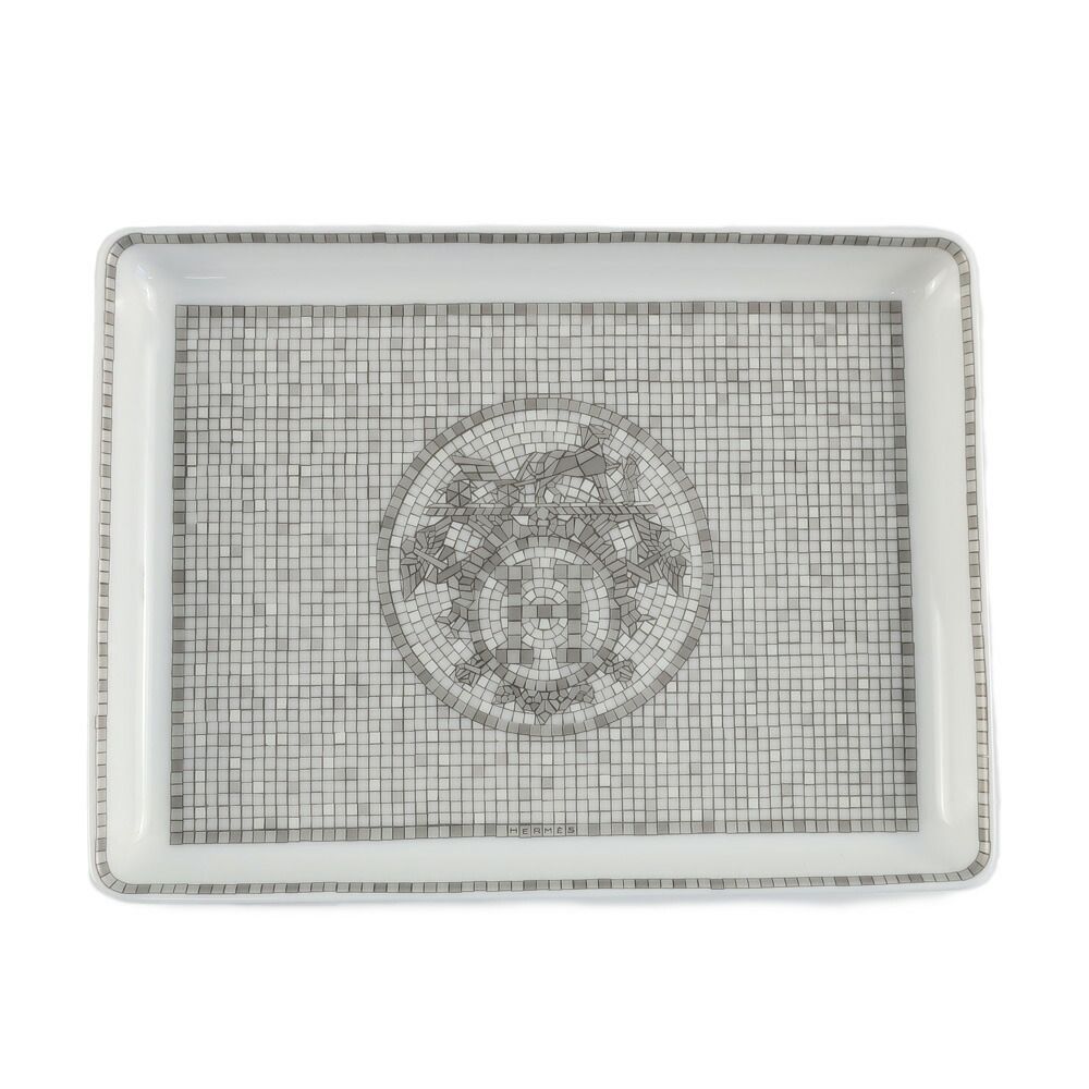 天白】エルメス モザイク ヴァンキャトル トレイ スクエアプレート