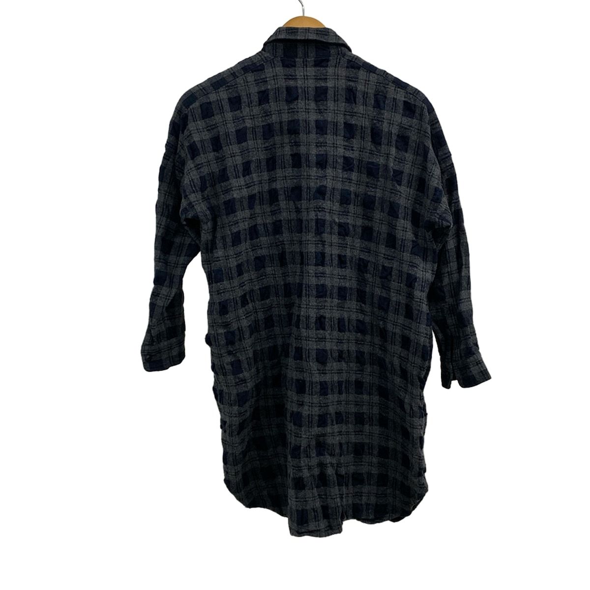 nest Robe ネストローブ ワンピース レディース - グレー×ネイビー×マルチ レギュラーカラー|長袖|ひざ丈|チェック柄