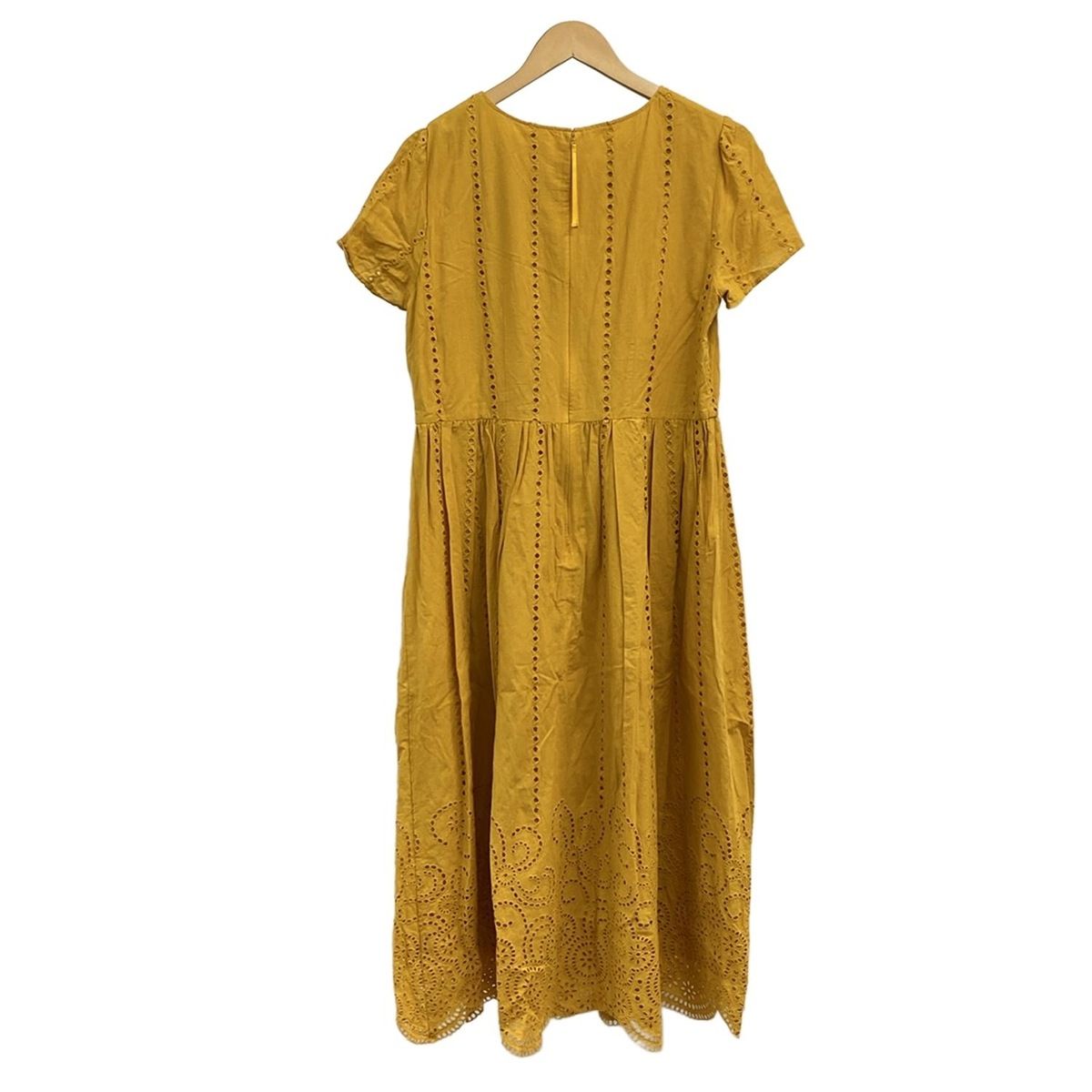 Rose Tiara ローズティアラ ワンピース サイズ42 L レディース - ダークイエロー クルーネック|半袖|ロング|刺繍|レース