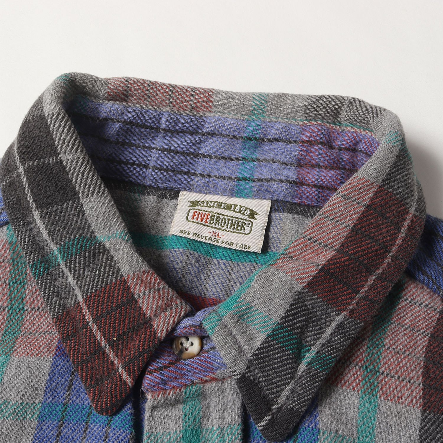 FIVE BROTHER ファイブブラザー シャツ グレー ブルー グリーン サイズ