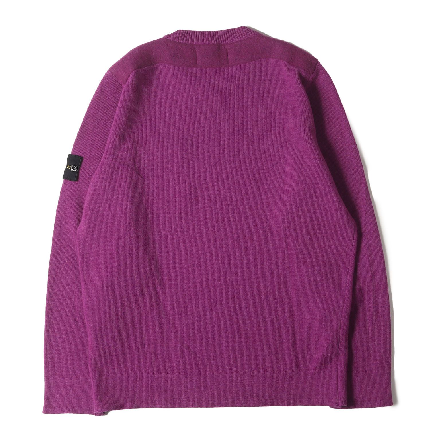 STONE ISLAND ストーンアイランド ニット パープル サイズ L | フェルトヨーク コンパスパッチ セーター KNITWEAR SWEAT トップス プルオーバー メンズ 大人カジュアル ニット セーター 