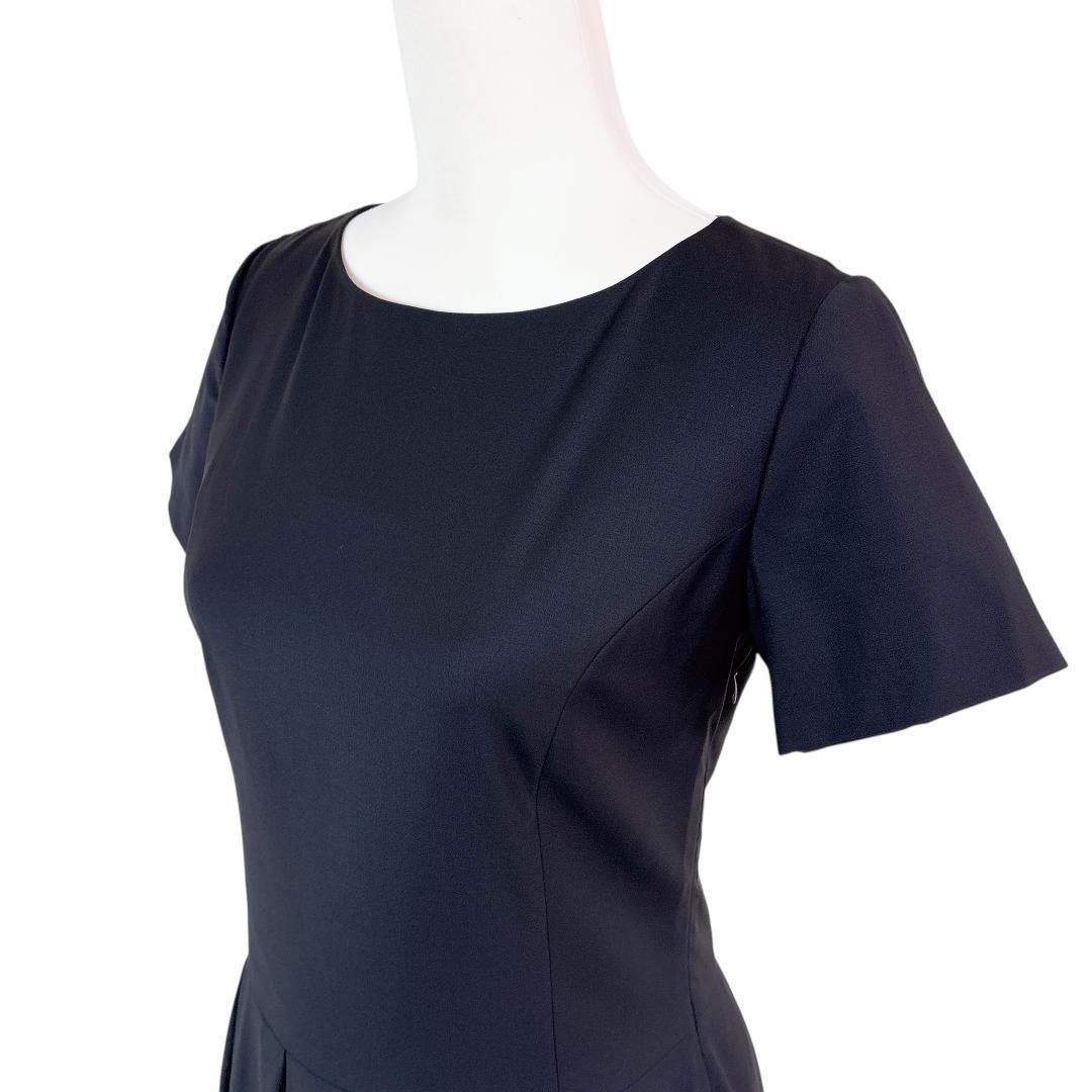  Theory luxe 半袖ワンピース スカート ボックスプリーツ 38 半袖 ひざ丈ワンピース