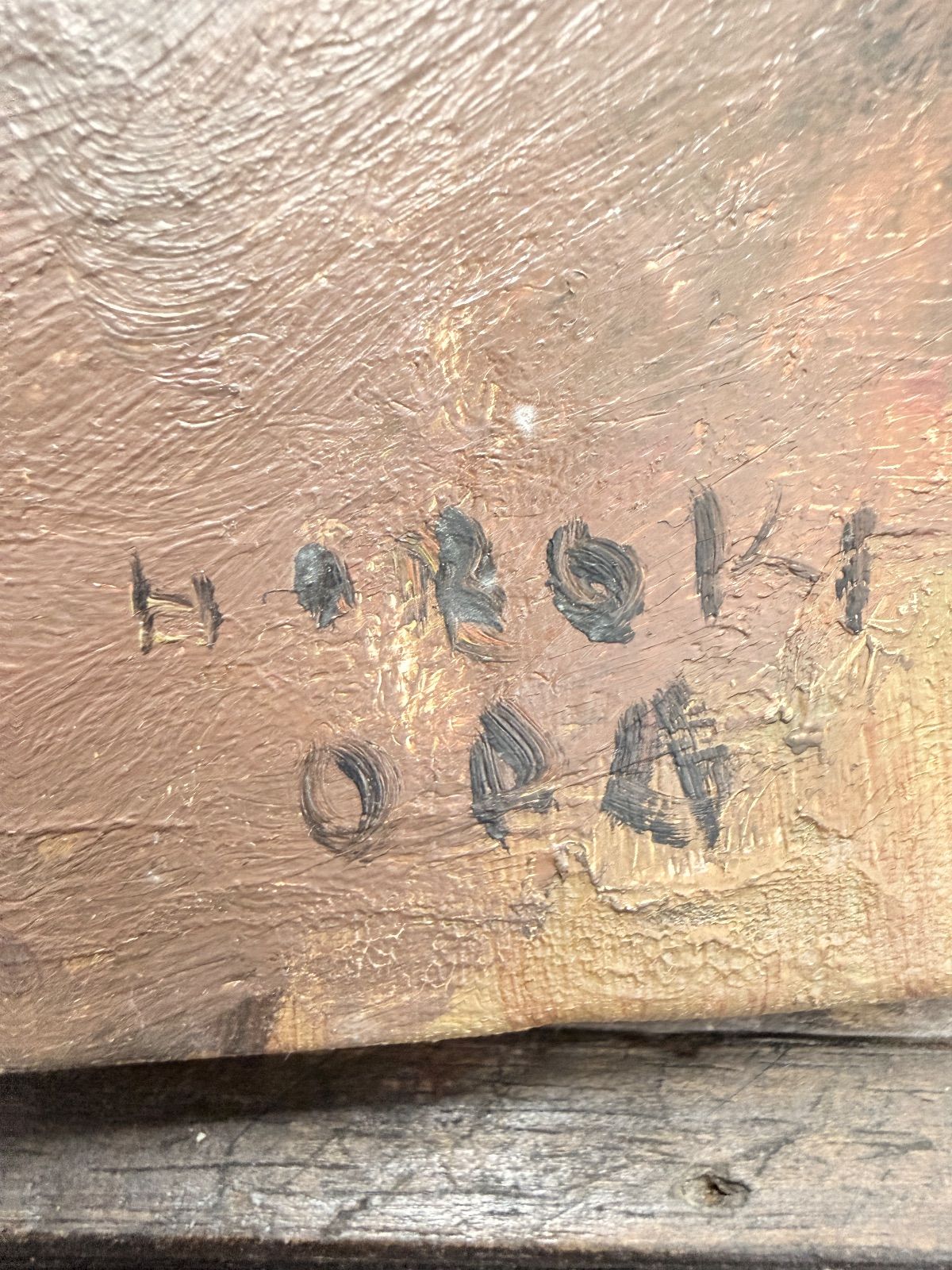 織田廣喜】【織田広喜】『タイトル不明』油彩 0号 直筆サイン 美術作品