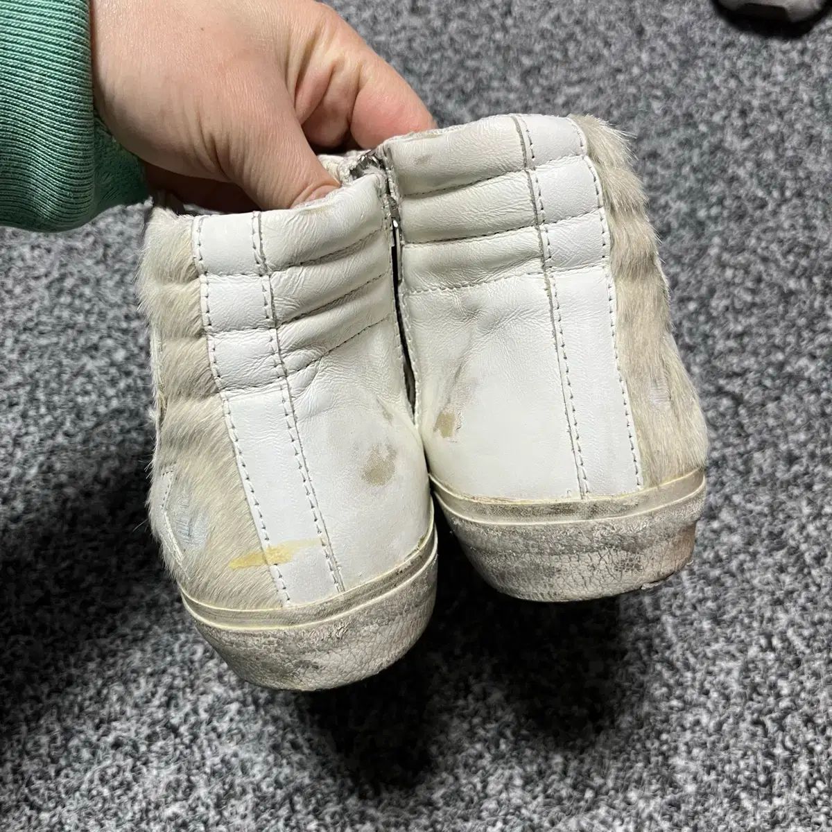 GOLDEN GOOSE グッチ GGDB ウマ カーフレザー SLIDE 白 ハイトップ スニーカー 38