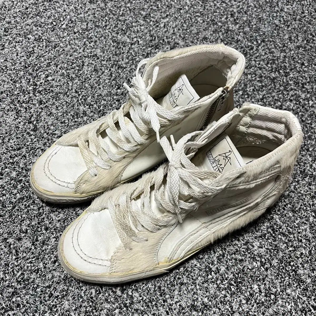 GOLDEN GOOSE グッチ GGDB ウマ カーフレザー SLIDE 白 ハイトップ スニーカー 38