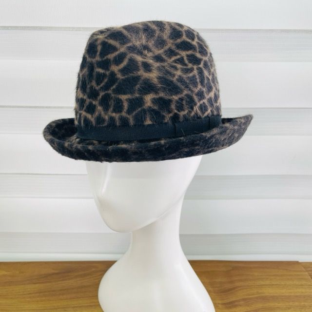 Anthony Peto アンソニーペト ラビットヘア 中折れ フェルト ハット ヒョウ柄 帽子 | 900730