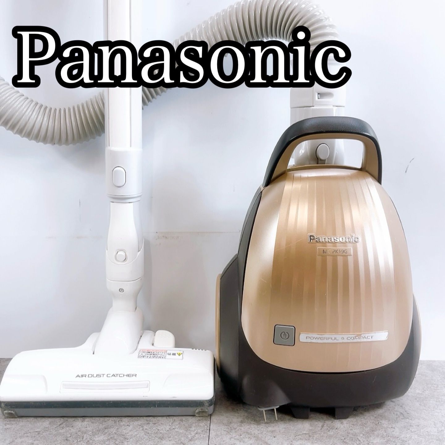 【良品】Panasonic　掃除機　MC-PK19G-N　2018年製 H-349 Panasonic 電気掃除機 MC-PK19G-N シャンパンゴールド 2018年製