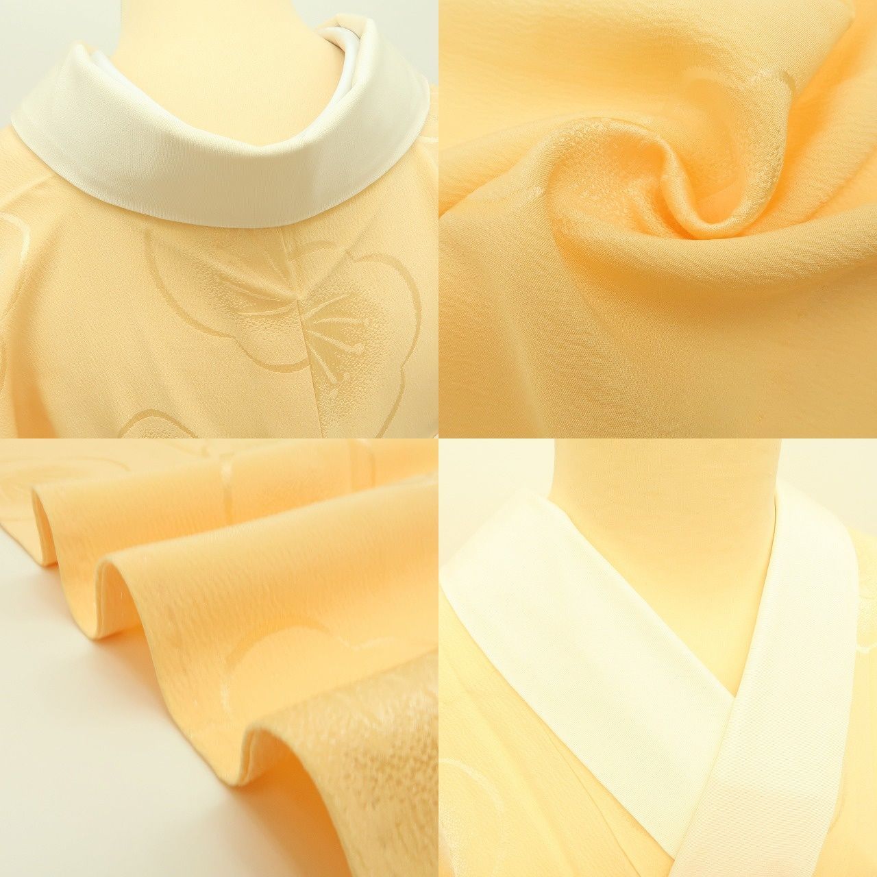 百華❀Y4361◇美品未着用 単衣 正絹 梅 袖無双 広衿仕立て 仕付け糸