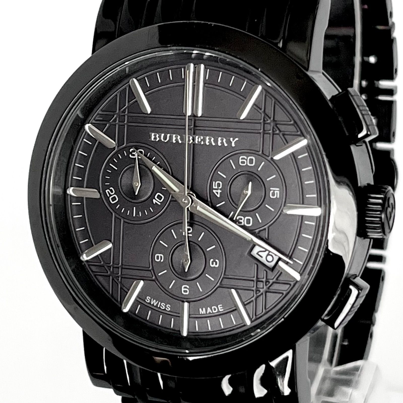 正規品【新品電池】BURBERRY クロノグラフ/動作品 BU9356 ブラック バーバリー/Burberry/時計/THE CITY/メンズ/BU9356/クロノグラフ