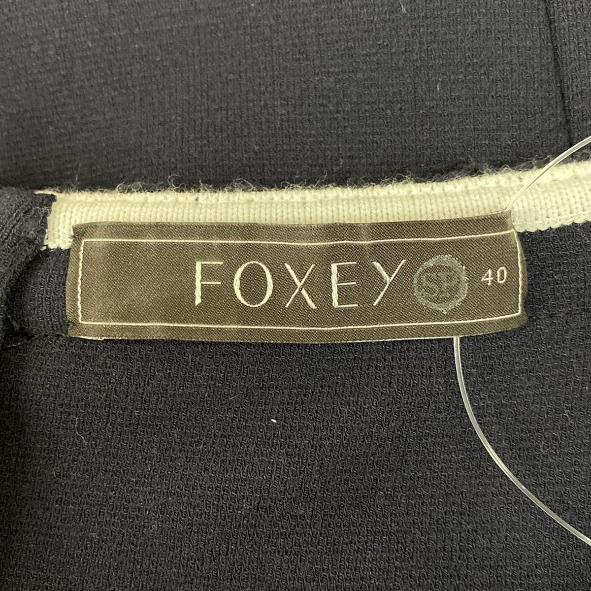  FOXEY フォクシー ワンピース サイズ40 M レディース - 29590 ダークネイビー×白 その他 ワンピース