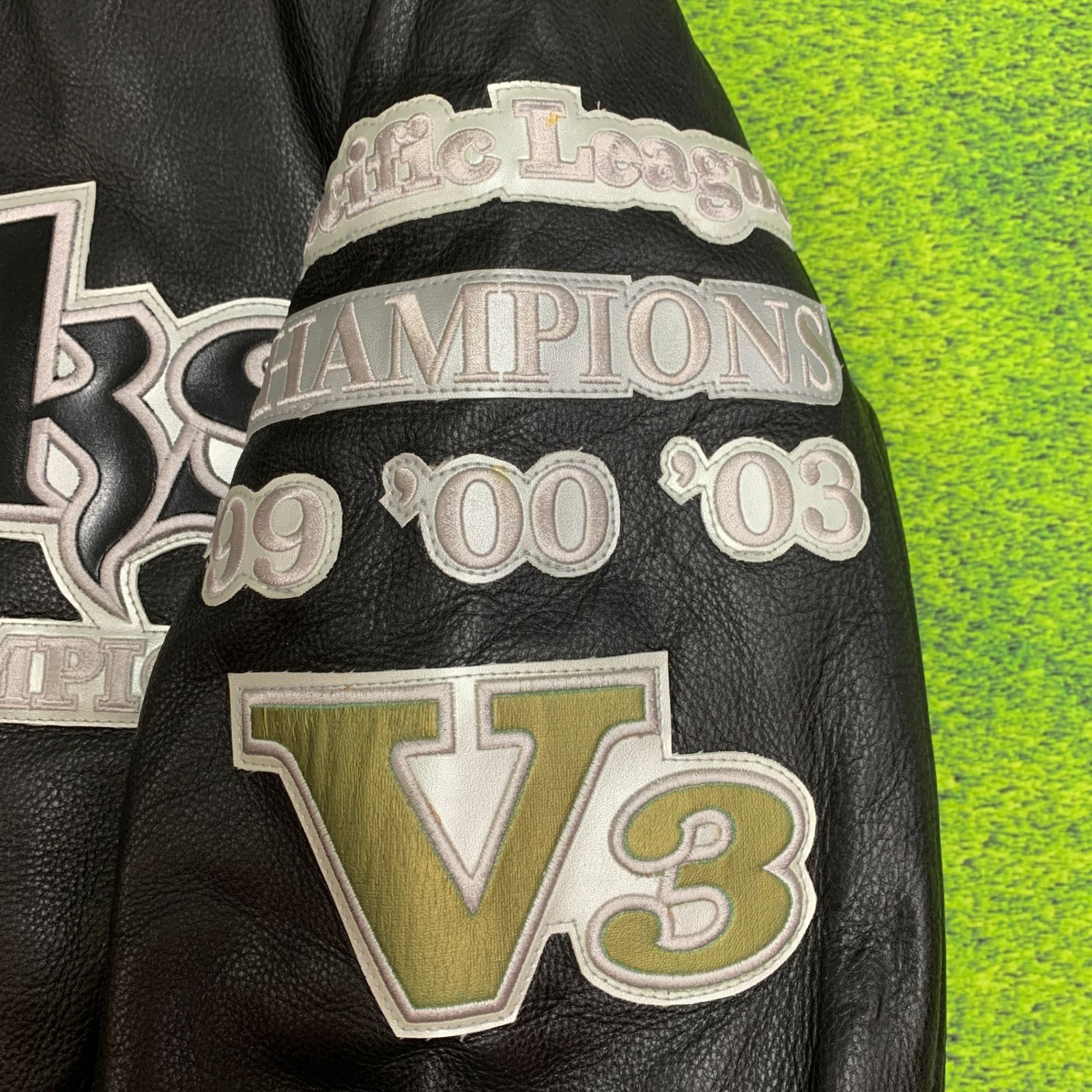 希少】ダイエーホークス 2003年優勝記念 V3 牛革レザージャケット L