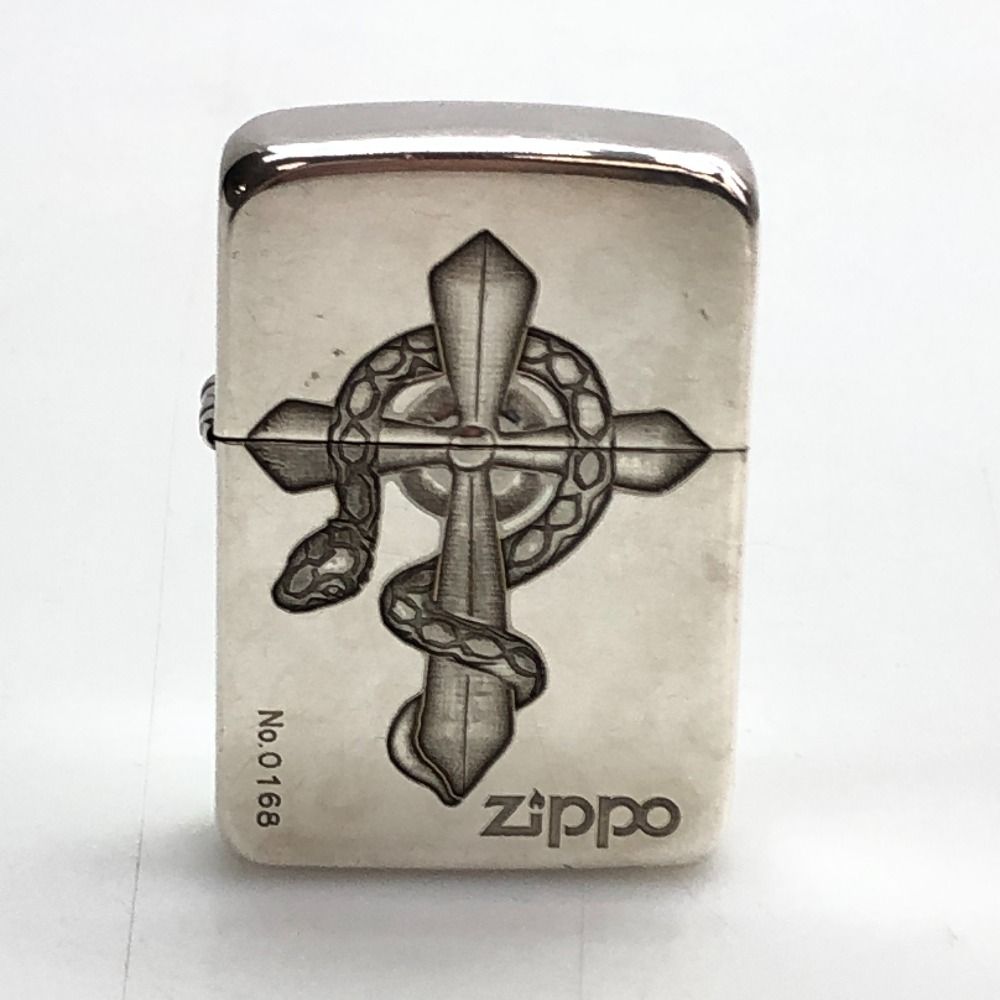 05 w 17706 ジッポ ZIPPO オイルライター クロスデザイン シルバー メンズ 2002|4 ライター 品