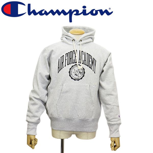 Champion チャンピオン C 3-C 116 リバースウィーブ R AIR FORCE ACADEMYフーデッドウェットシャツ パーカー 全 CN 064 041シルバーグレーxブラック L
