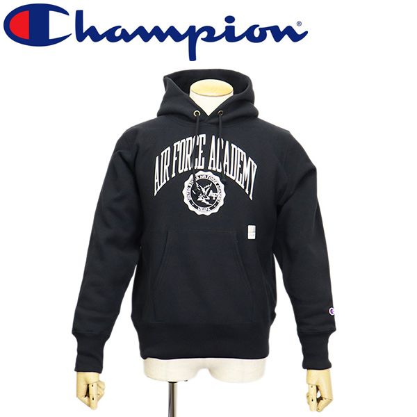 Champion チャンピオン C 3-C 116 リバースウィーブ R AIR FORCE ACADEMYフーデッドウェットシャツ パーカー 全 CN 064 090ブラック S