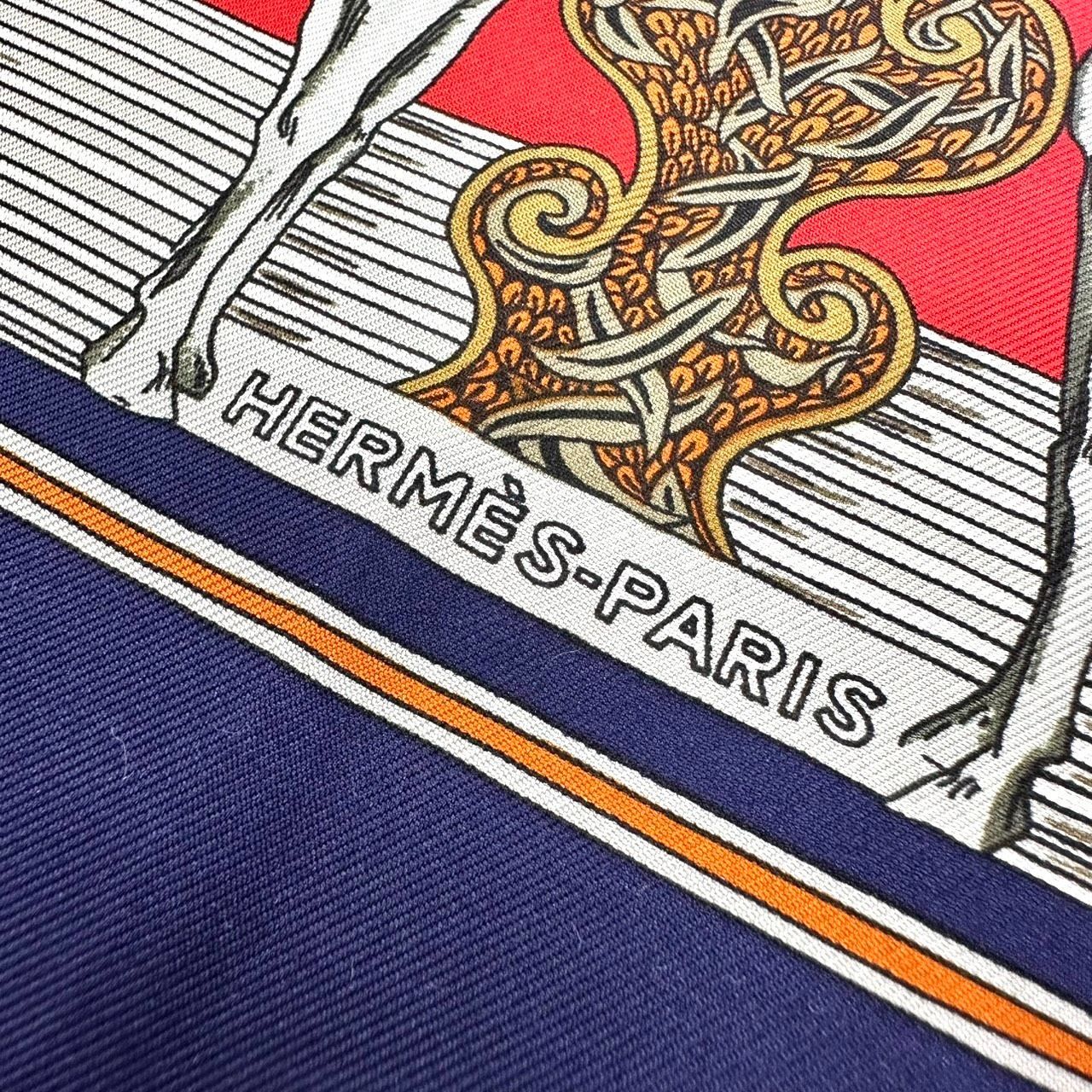 返品OK】美品 HERMES エルメス カレ90 スカーフ Au FIL de la SOIE 