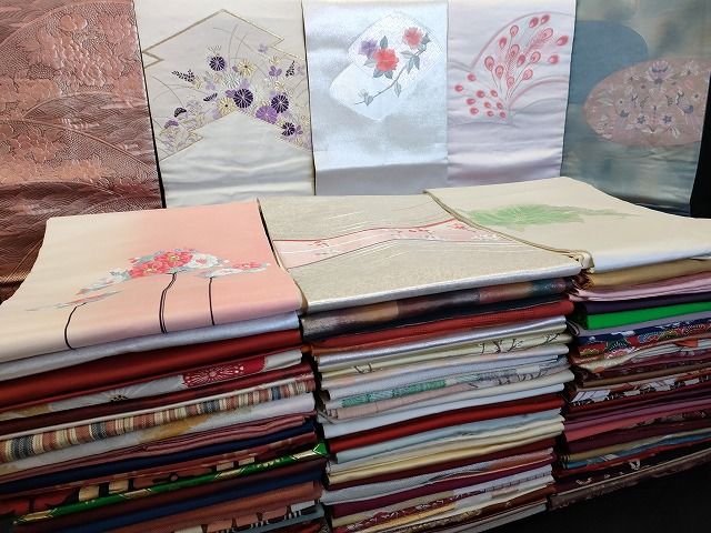 名古屋帯 まとめて100点 向かい鳳凰 孔雀羽 花柄 駒刺繍 金銀糸 など 着用 多数 ♥品あり 全て正絹 ppp 3379