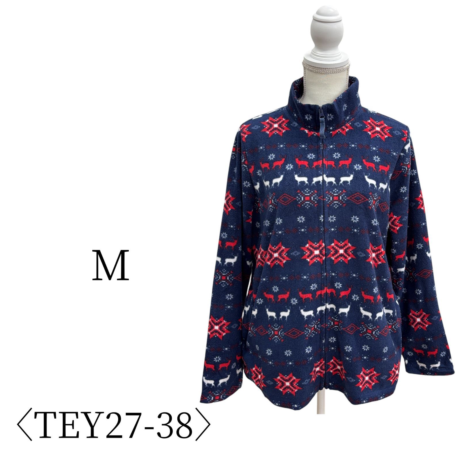 ヴィンテージ 紺 フリースジャケット ボアジャケット M