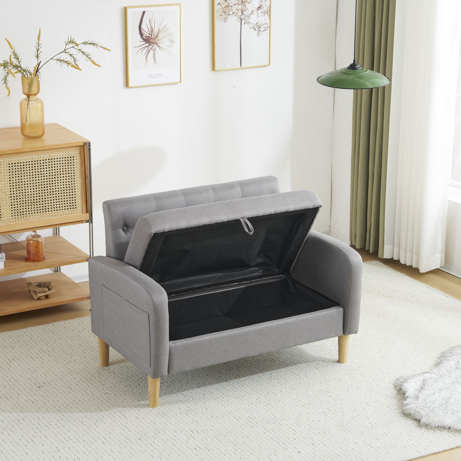  ソファ 2人掛け 収納機能 クッション2個付き ローソファ リクライニングソファ北欧 2人掛け 3人掛けソファ ソファ ソファベッド