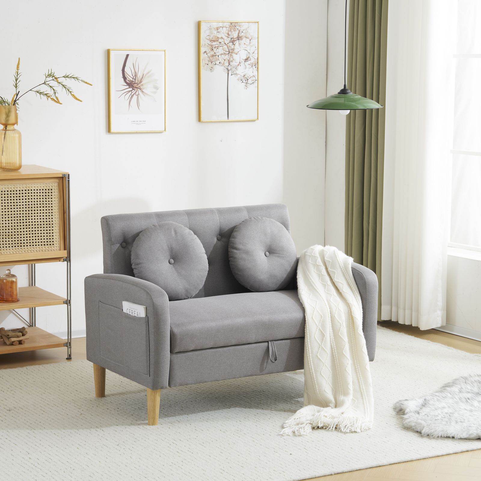 クッション2個付き ローソファ