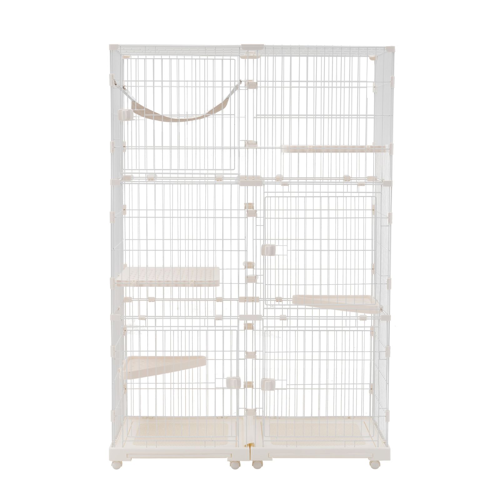 猫 ケージ キャットケージ 3段 幅広設計 両開きドア 自由組み合わせ 猫