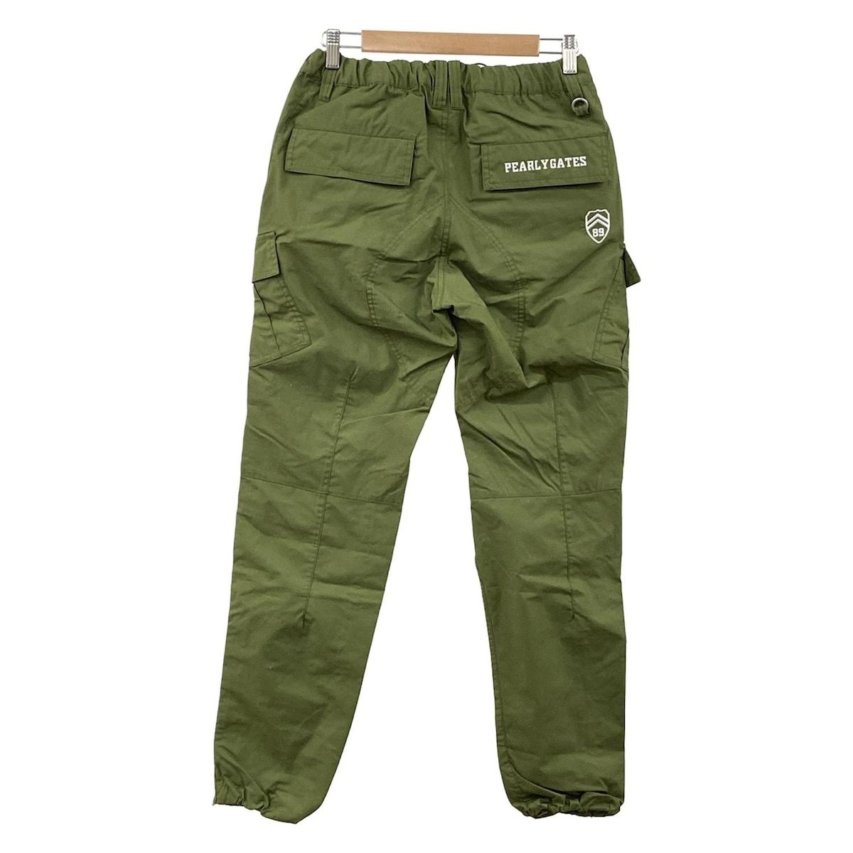 新品　PEARLY GATES ロゴプリントパンツ　グリーン色　サイズ４ PEARLY GATES(パーリーゲイツ) パンツ サイズ4 XL メンズ美品