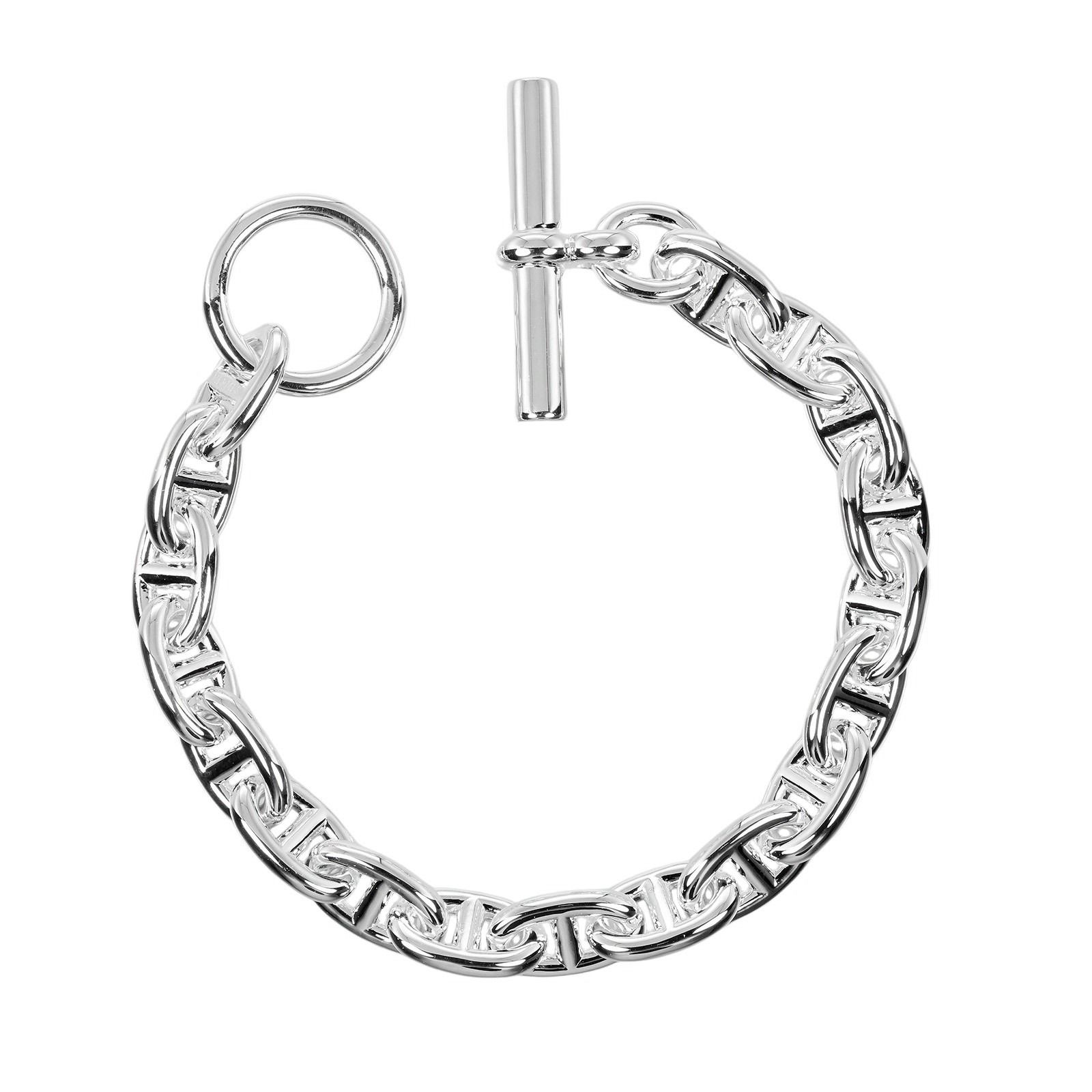 HERMES エルメス シェーヌダンクル PM 18リンク 腕周り約15.8 cm シルバー925 レディース 39.6 g ブレスレット