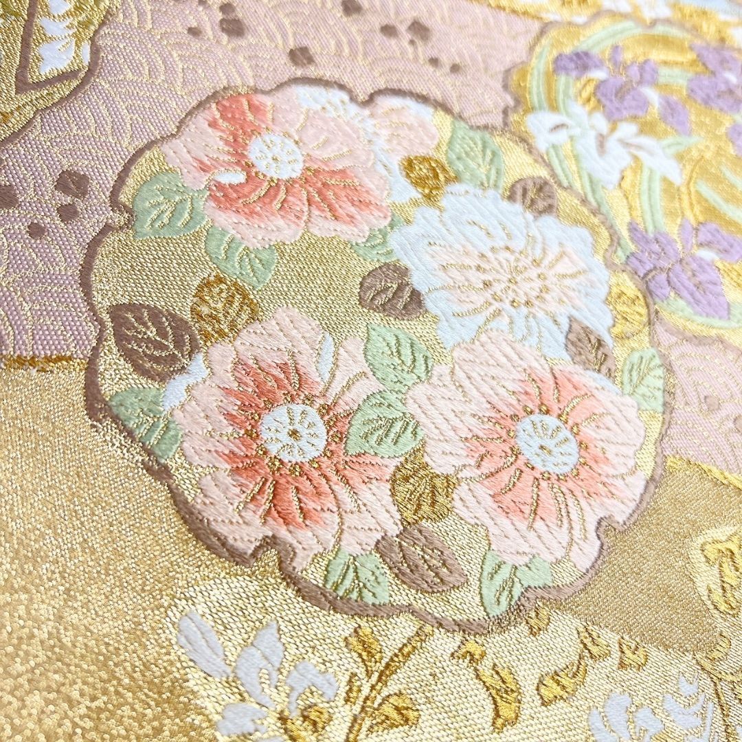 ブランド帯 袋帯 唐織 辻ヶ花 雪輪 菖蒲 着物 012b p ms 【公式通販】