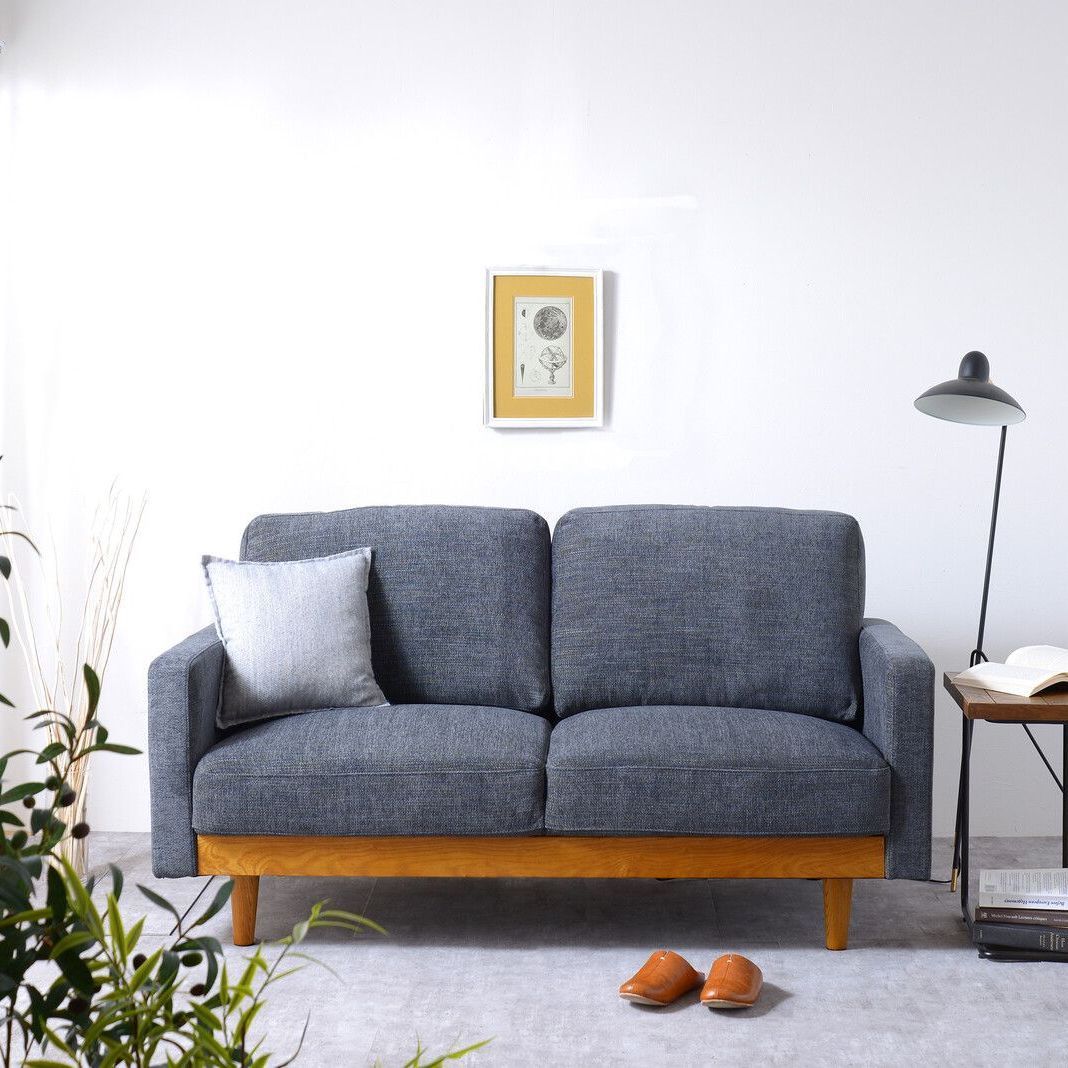 ♪２人掛 北欧ヴィンテージ ファブリックソファ 幅150cm ソファ 1人暮らし 2人暮らし ふかふか ゆったりDINKS ファブリック 布製