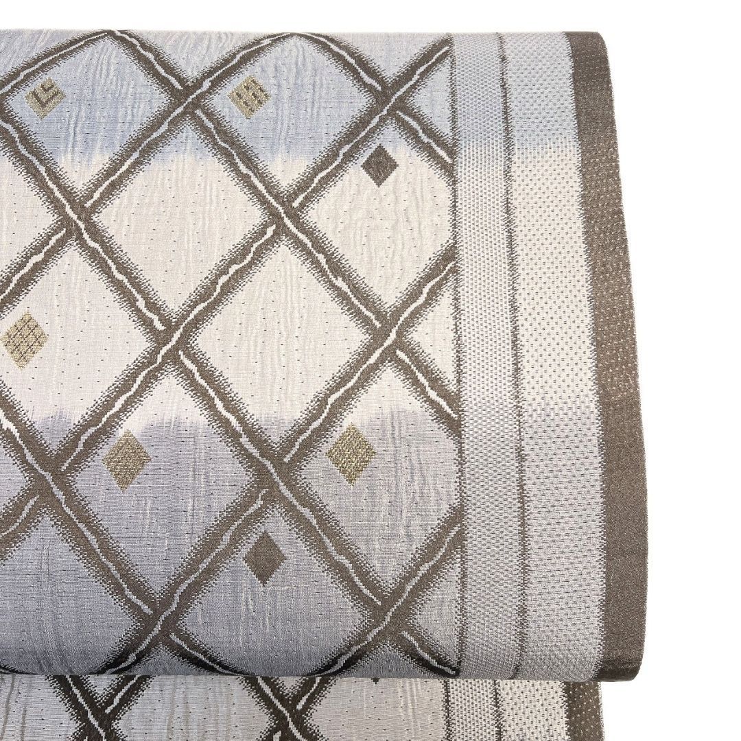 袋帯　全通　未使用 未着用 全通 袋帯 菱模様 縦縞 金糸 着物 012b p ms - メルカリ