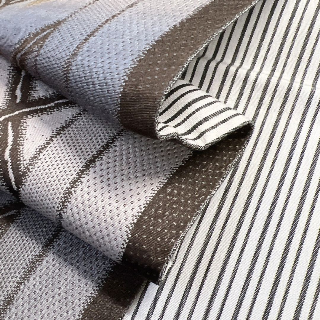 未着用 全通 袋帯 菱模様 縦縞 金糸 着物 012b p ms - メルカリ