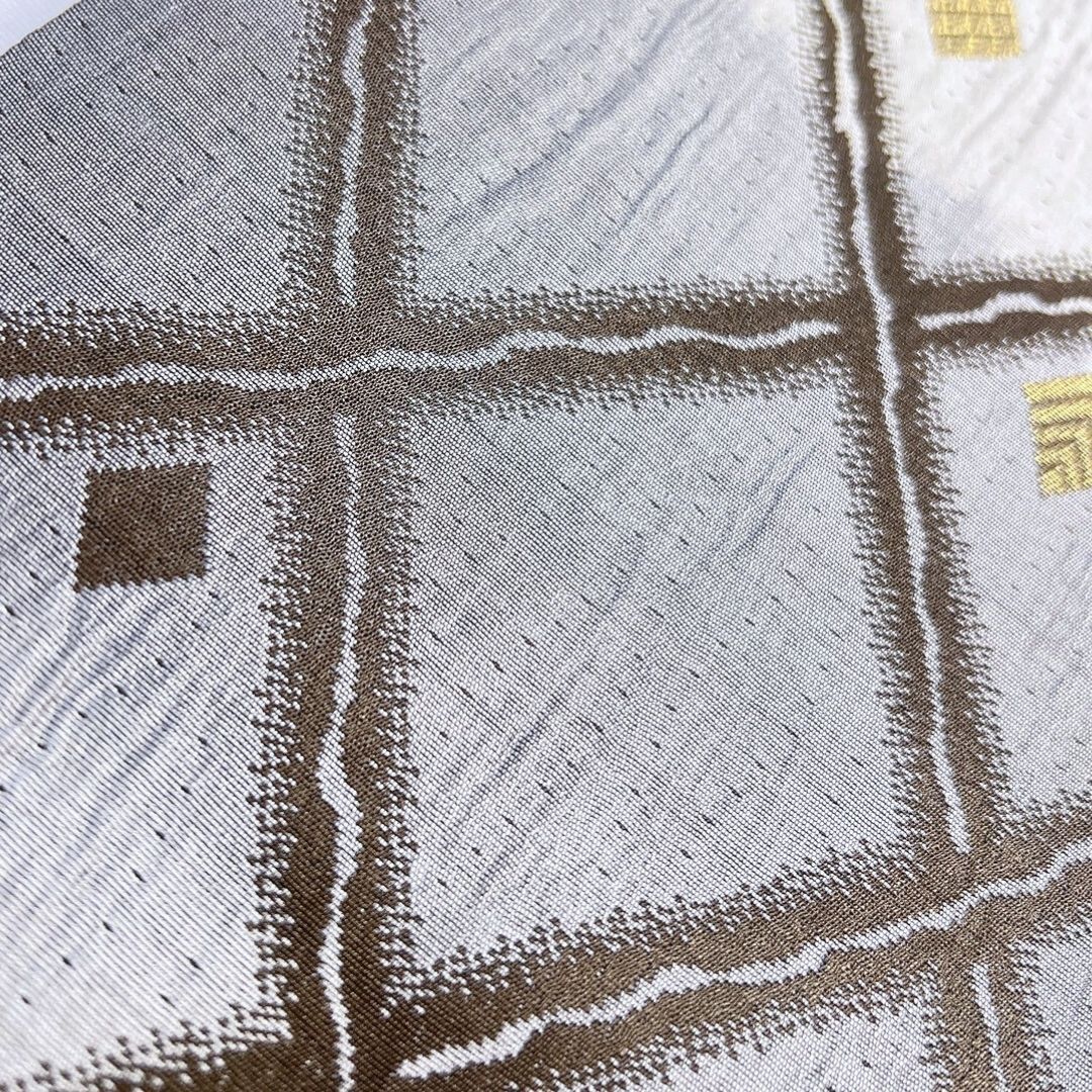 未着用 全通 袋帯 菱模様 縦縞 金糸 着物 012b p ms - メルカリ