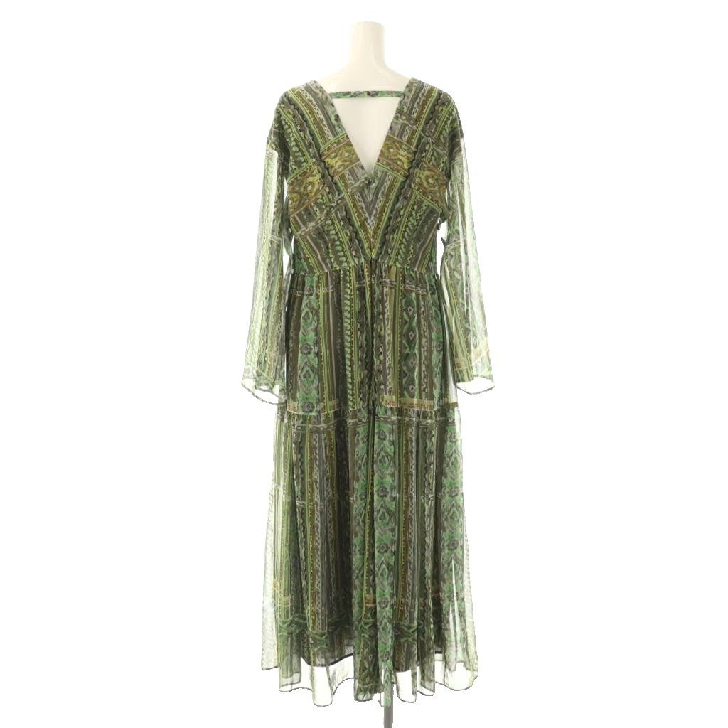 グレースコンチネンタル GRACE 23 SS ストライプイカットプリントワンピ 38 マルチカラー |DO OS