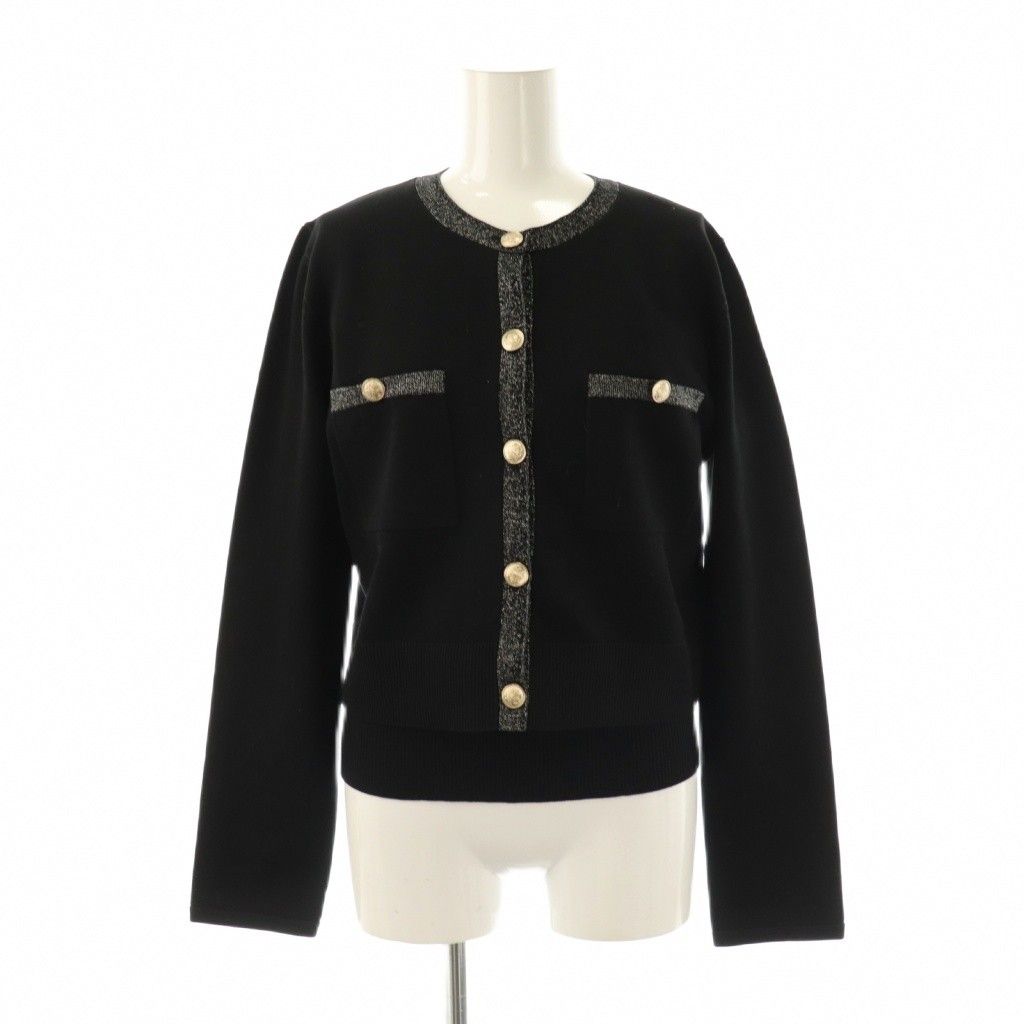 極美品 アプワイザーリッシェ ラメ配色ジャケットアンサンブル ブラック Apuweiser-riche（アプワイザーリッシェ）の「ラメ配色ジャケット