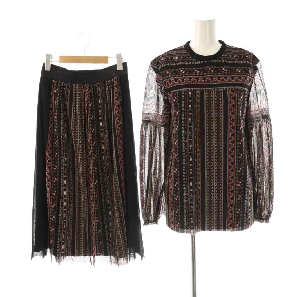 11月迄の出品✨ VIVIENNE TAM パワーネットトップス&スカート ヴィヴィアンタム VIVIENNE TAM 総柄パワーネット 長袖カットソー