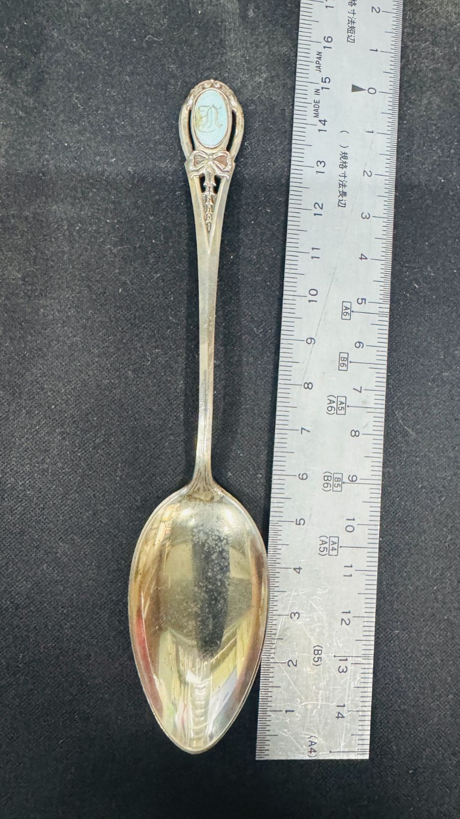  シルバースプーン STERING刻印アリ 4本セットエナメル装飾入り スプーン カトラリー(スプーン等)