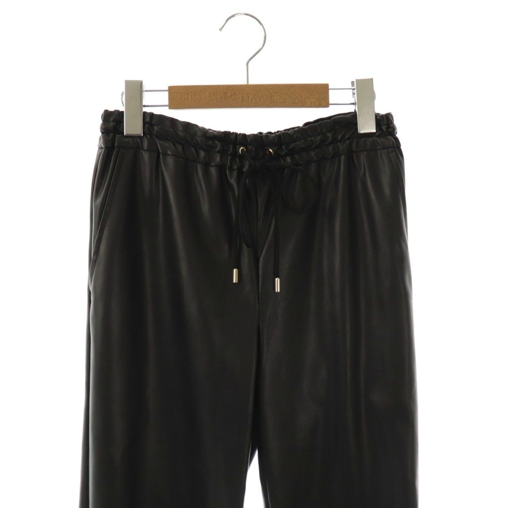  ドゥロワー Drawer 25 AW レザーライクトラックパンツ イージー 34 ブラック |HK OS SH その他 パンツ