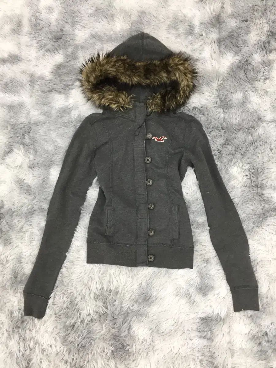 ホリスター グレー ウルフ WHO フードジップアップ