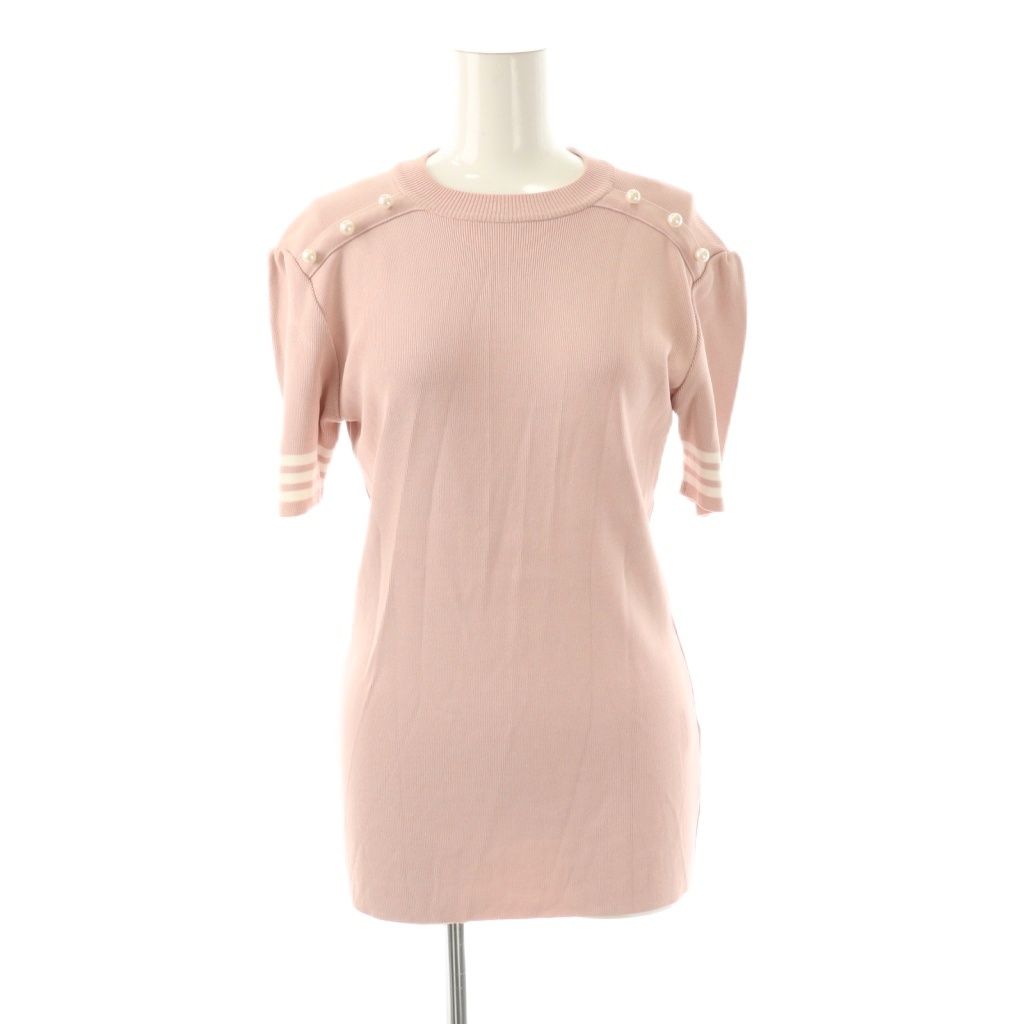 連休限定価格！BORDERS at BALCONY 半袖ニット ピンク ボーダーズアットバルコニー BORDERS at BALCONY SUMMER PEAL KNIT