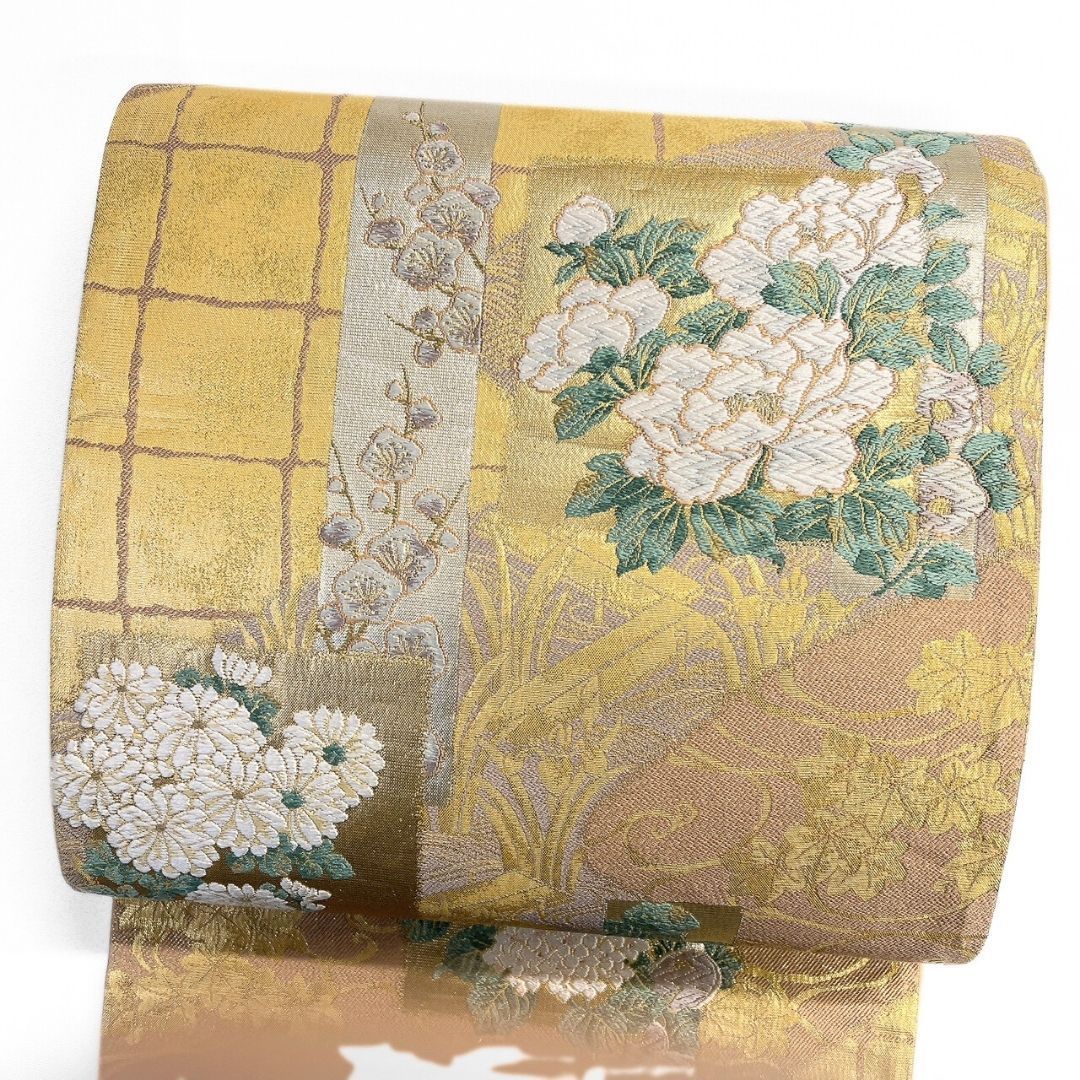 袋帯　唐織　牡丹　紫陽花　菊花　金糸　着物　012b p ms 袋帯 唐織 牡丹 紫陽花 菊花 金糸 着物 012b p ms 【公式通販】