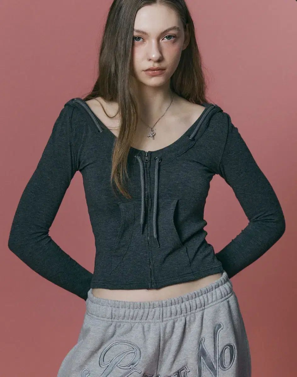 PLEASENOFOLLOW glen deep u neck hoodie