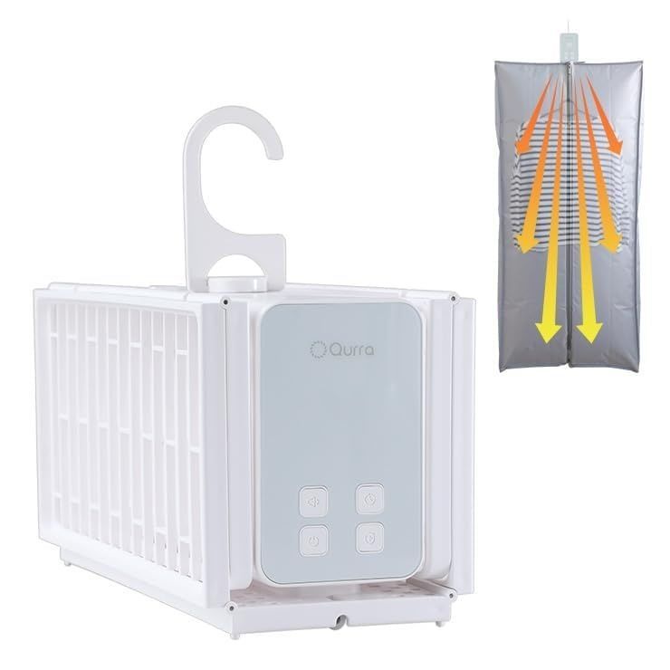 全国テレビで紹介 Qurra ぽけどらい さっと 衣類乾燥機 小型 乾燥機 ポータブル衣類乾燥機 折りたたみ乾燥機 コンパクト 室内干し 工事不要 急速乾燥 OFFタイマー機能 節電 生乾き防止 3 R-HCD 02 WT ひるおび