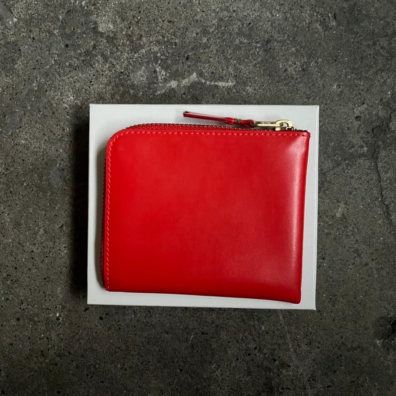 COMME des GARCONS L字ジップウォレット レッド コムデギャルソン 財布