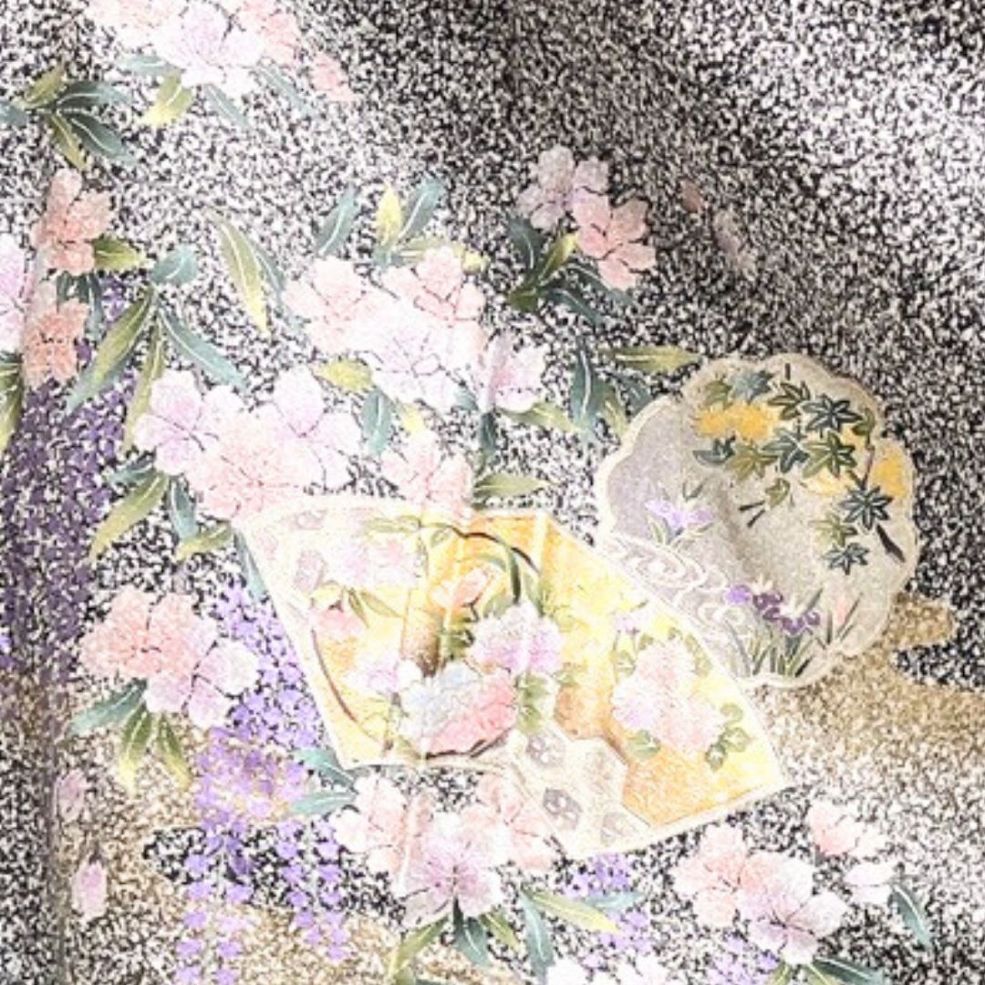 付け下げ 金彩 銀彩 たたき染 雪輪 花模様 萩 着物 012b p ms 【公式通販】